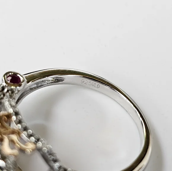 Genuine Carol Brodie Rarities Amethyst & Rubies Sterling Silver Ring Size 9! - Picture 11 of 16